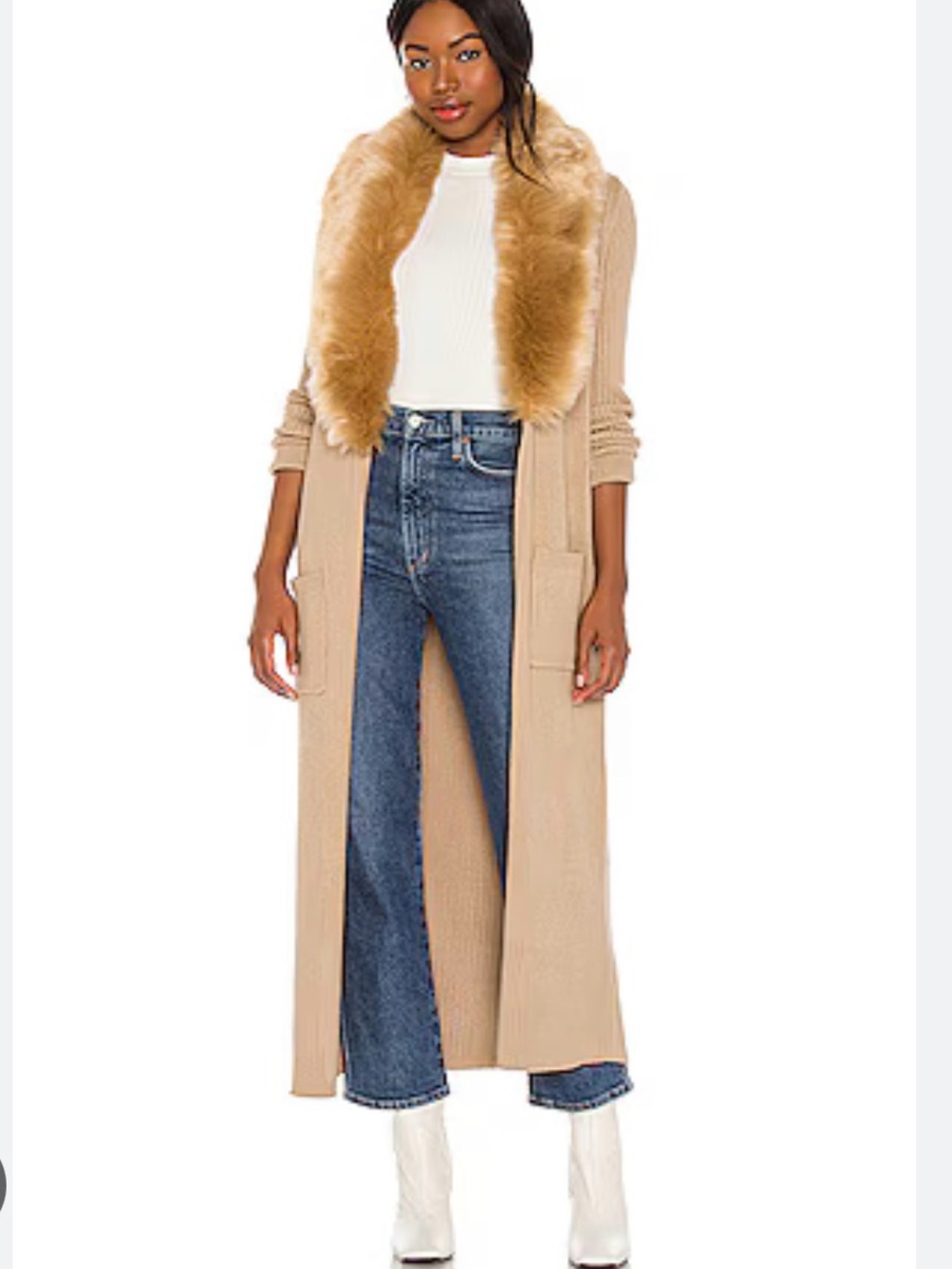 SHOW ME YOUR MUMU Long Cardigan with Faux Fur